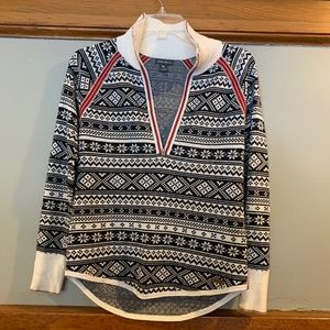 Eddie Bauer Nordic Print 1/4 Zip Sweater sz XS